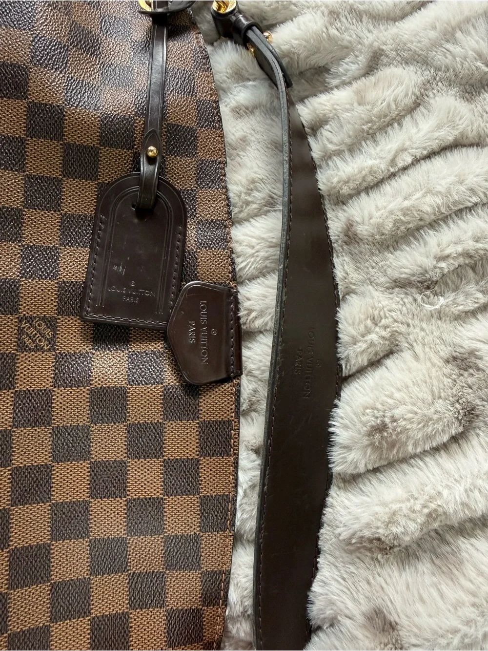 Authentic Louis Vuitton Graceful MM Damier Ebene Tote w/ Box & Dust Bag